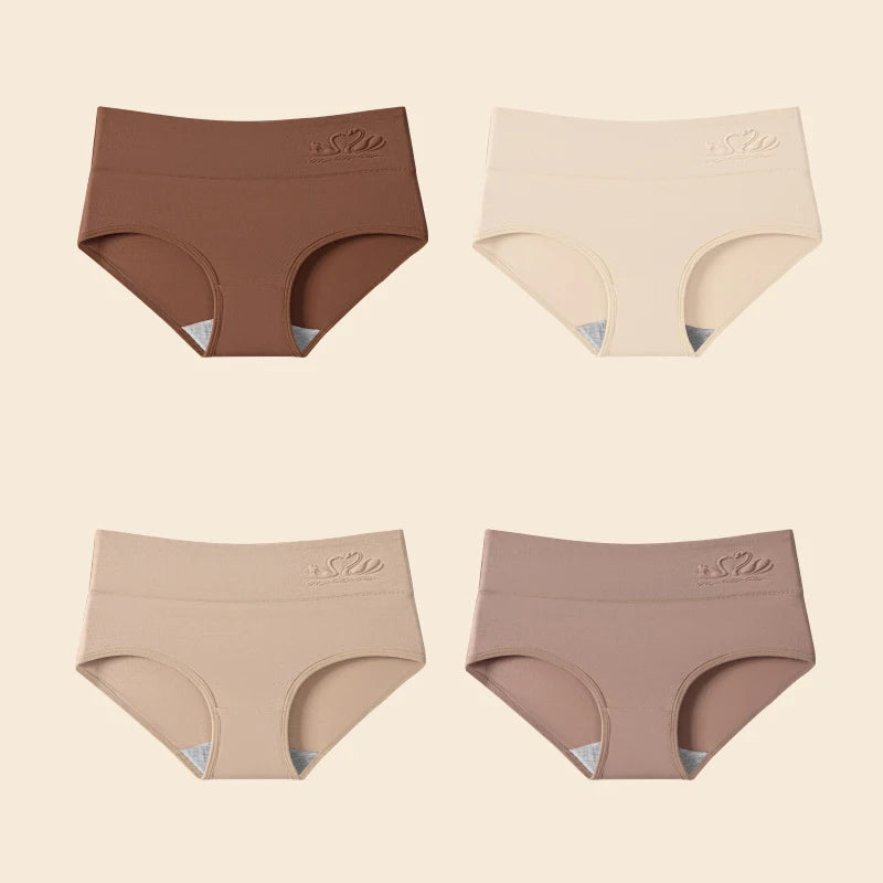 4PCS High Waist Women's Panties Body Shaper Underwear Breathable Cotton Underpants Plus Size M-5XL Panty Slimming Female Briefs