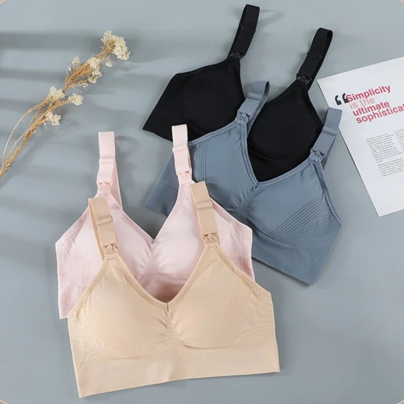 1pcs Maternity Nursing Bras Pregnant Women Skinny Breastfeeding Clothing Underwear Female Breathable Push Up Bra
