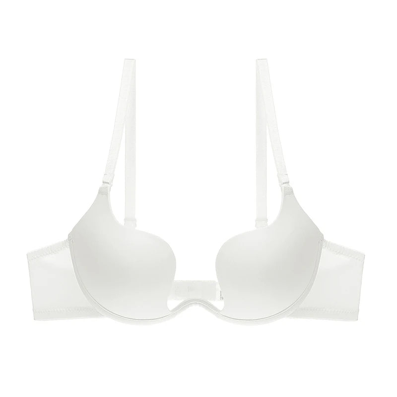 Women Invisible Bra Deep U Plunge Bras Backless Top for Dresses Sexy Lingerie with Transparent Strap Push Up Strapless Underwear