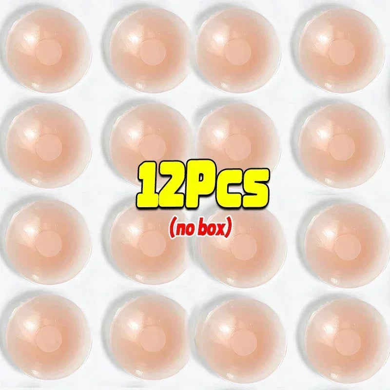 Reusable Women Breast Petals Push Nipple Cover Invisible Petal Adhesive Strapless Backless Stick on Bra Silicone Breast Stickers