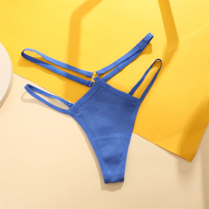 Women Cotton Low Waist Sexy Secret G-string Underwear Hollow Out Elasticity Panties Thong Seamless Brief Breathable Lingerie