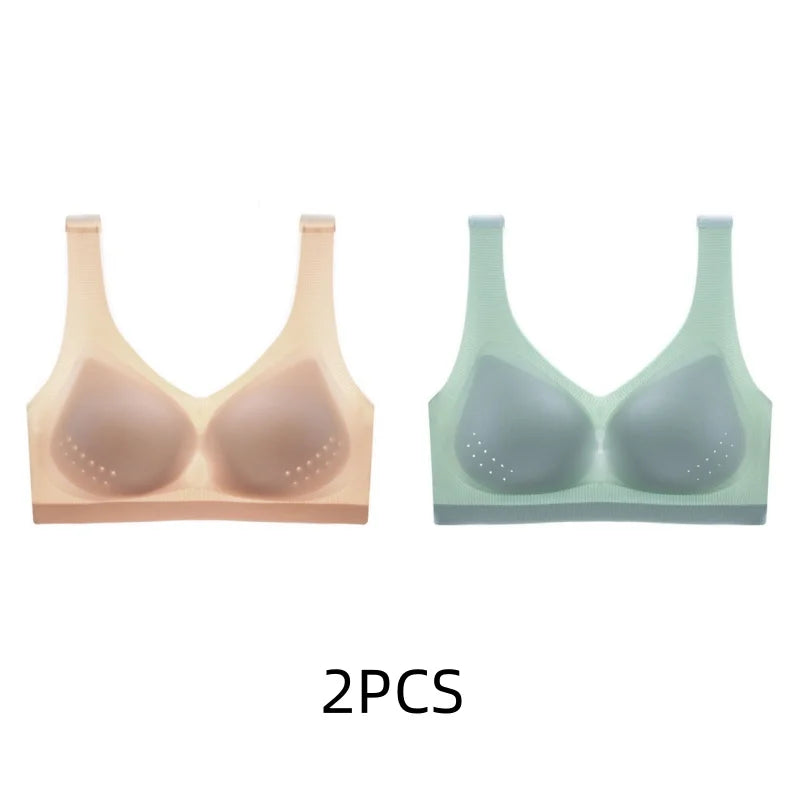 2PCS sexy bra lingerie Plus Size 4XL Seamless Bralette Wire Free Bras For Women Underwear Lingerie Sleep Brassiere Breathable