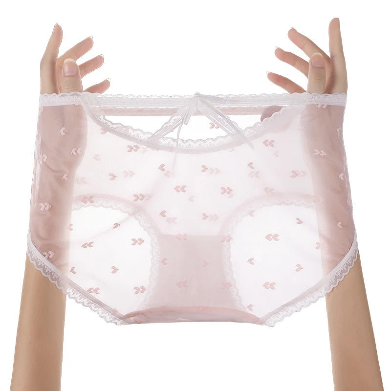 3PCS Lifter Women Fashion Female Panties Mesh Thin Plus Size Panties Lingerie Sexy Underware Woman Underwear Briefs Seamless