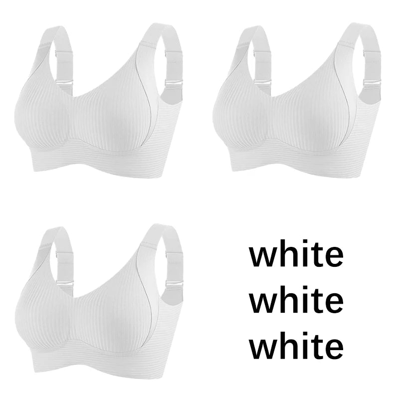 FallSweet 3PCS Seamless Wireless Push Up Bras for Woman Adjustable Comfort Bralette for Full and Petite Busts Wireless Lingerie