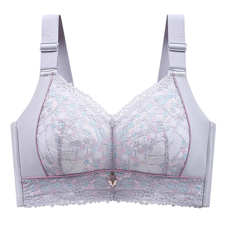 Women's Full Figure wire free Lace Plus Size Bra Non Padded Minimizer Bra 150Kg Plus Size Full Cup Thin Seamless Large Chest Bra