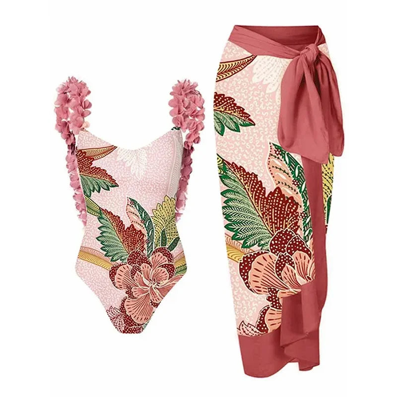 2023 Sexy Fashion One Piece Swimsuit Solid 3D Flower Summer Women Swimwear Beachwear Summer Luxury Monokini Bathing Suit