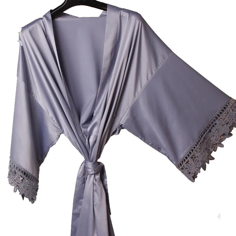 Personalised Bridesmaid Robes Wedding Dressing Gown Bridal Party Satin Lace Bride Gift Bride Robe Bridesmaid Gift