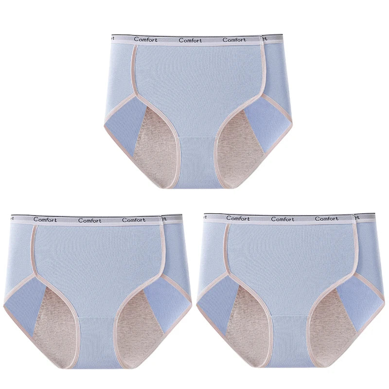 3pcs Cotton Menstruation Panties Women Menstrual Panties Plus Size High Waist Period Underwear Lady Leak Proof Menstruales Brife