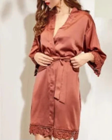 Personalised Bridesmaid Robes Wedding Dressing Gown Bridal Party Satin Lace Bride Gift Bride Robe Bridesmaid Gift