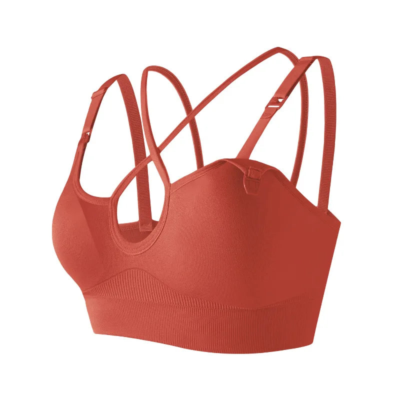 Maternity Women Cross Seamless Tank Nursing Bra With Removable Pads Yoga Sports Pregnant&postpartum Moms Bras For Breastfeeding