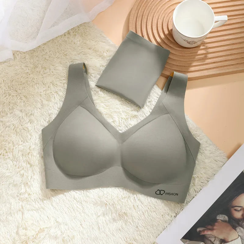 A /B / C Fixed Cup Seamless Oversized Bra Thin Push Up Women Underwear