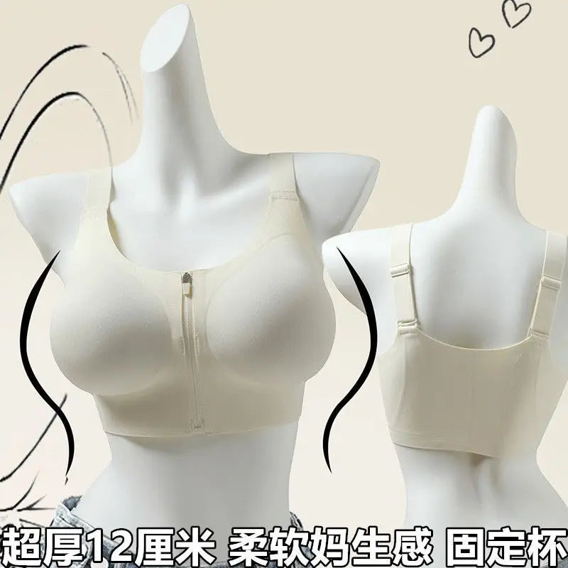 12CM Thickest Push Up Bra for Small Chest - Front Hook, Full Coverage No Gap, Back Smoothing, Ultimate Lift & Shape