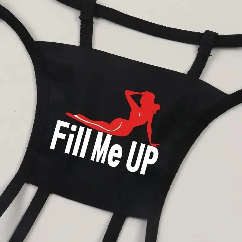 Open Type Women's Panties Crotch Opening Transparent G-strings Thongs Sexy Lingeries Letter Printing Solid Underwear For Lace