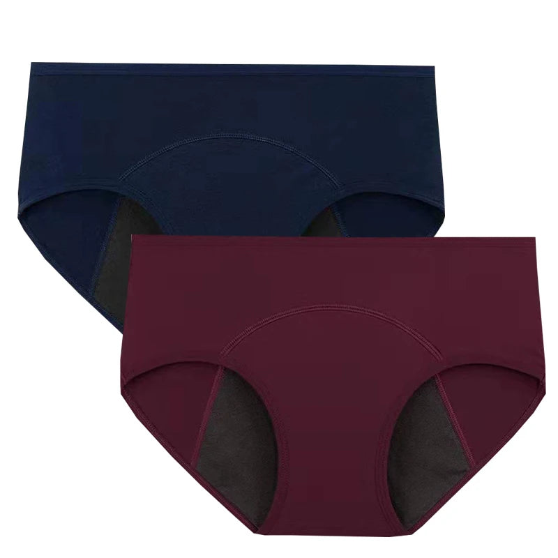 2pcs Woman Menstrual Panties Breathable Large Size Female Cotton Brief Low Waist Physiological Period Underwear Postpartum Panty