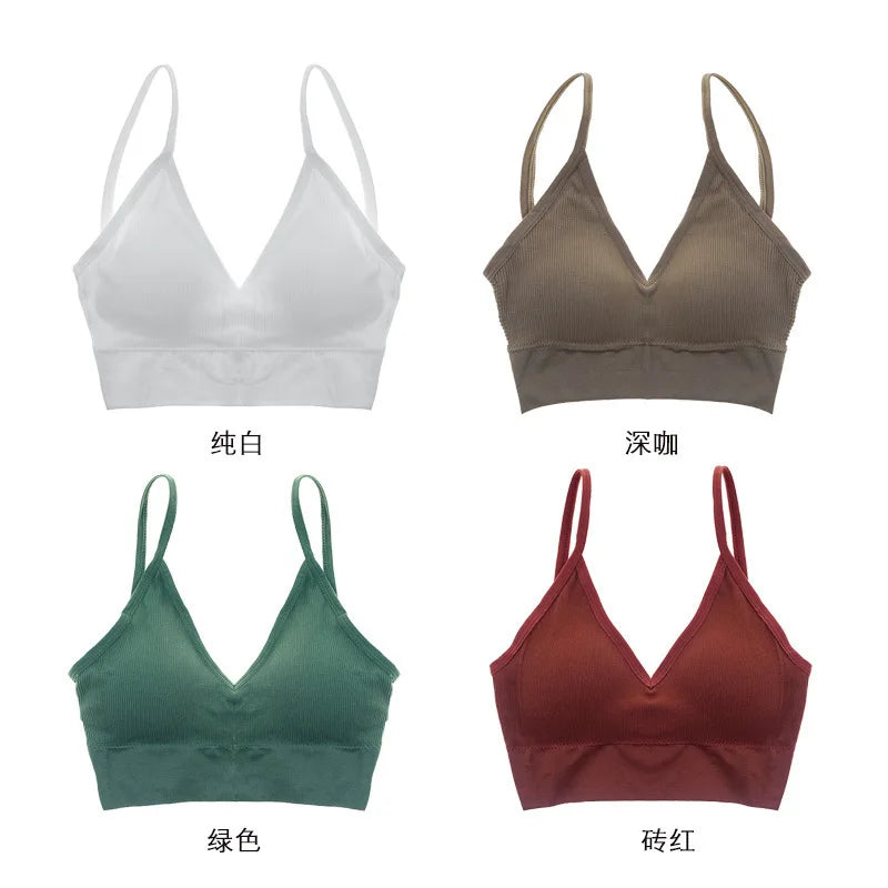 Sexy Seamless Bras For Women Padded Underwear U Backless Bralette Sleep Top Camis Cotton Wireless Fitness Bra Lingerie