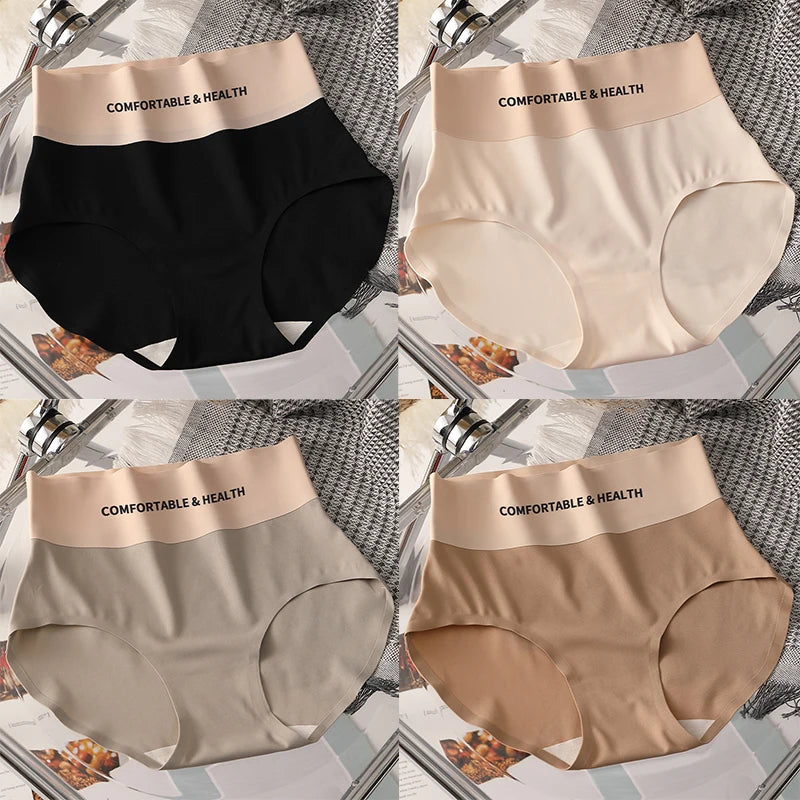 FallSweet 4PCS High Quality Women's Cotton Panties Seamless Briefs Plus Size Woman Lingerie Sexy Female Invisible Underwear M-XL