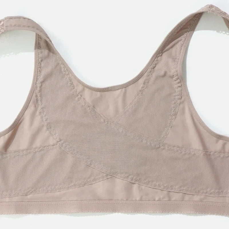Plus Size Minimizer Bra 5XL Wireless Front Closure, Full Cup Unlined Floral Lace Non-Padded Comfort Support for Large Bust