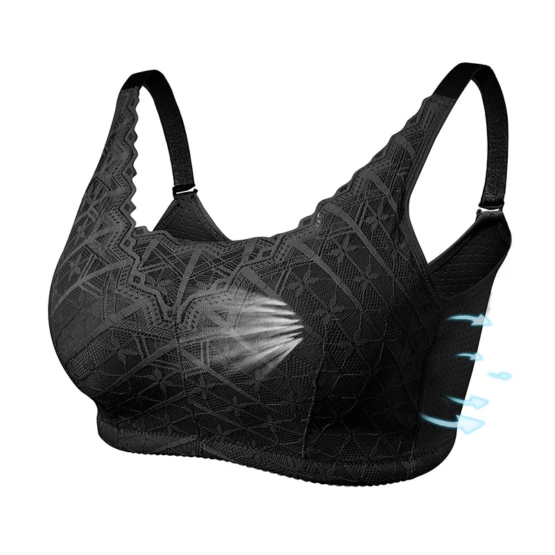 LERVANLA 2566 Strong Breathability Mastectomy Bra Women with Pocket Breast Form Pads Included Adjustable Cotton Comfort Large