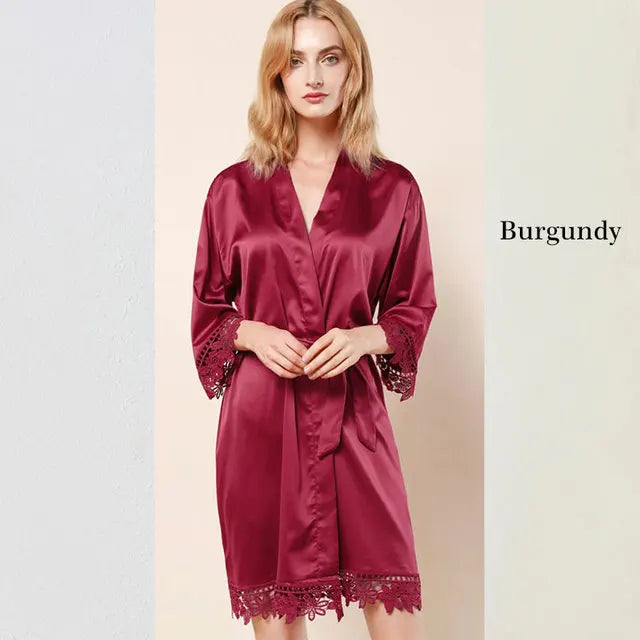 Personalised Bridesmaid Robes Wedding Dressing Gown Bridal Party Satin Lace Bride Gift Bride Robe Bridesmaid Gift