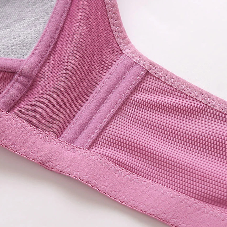 Women Maternity Bralette Plus Size Full Coverage No Underwire Bra with Side Gather Anti Sagging and Push Up for Enhanced Support