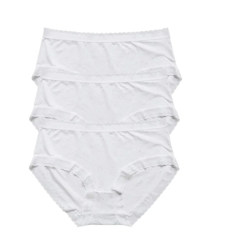 3Pcs/Set Low Rise Briefs Women Ice Silk Panties Breathable Seamless Underwear Solid Color Female Underpants Sexy Lingerie M-XL