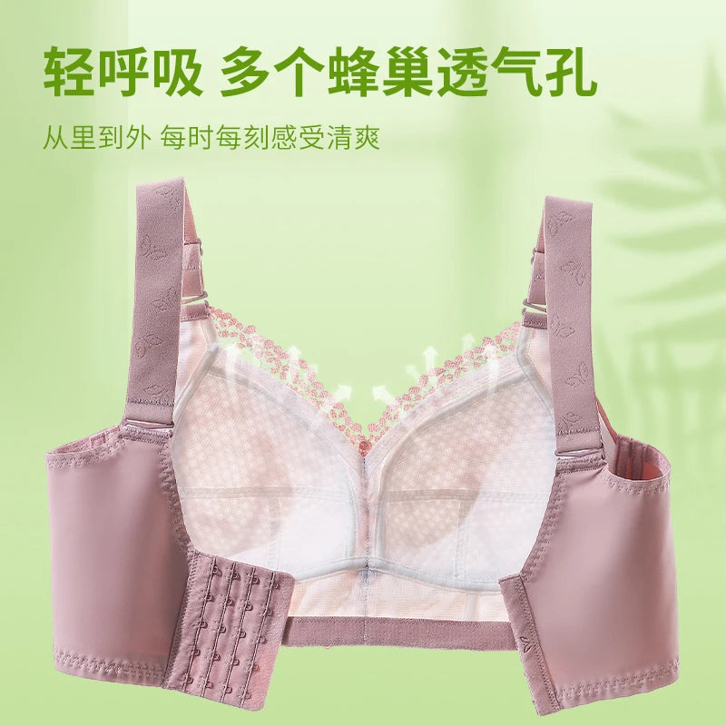 Women's Full Figure wire free Lace Plus Size Bra Non Padded Minimizer Bra 150Kg Plus Size Full Cup Thin Seamless Large Chest Bra