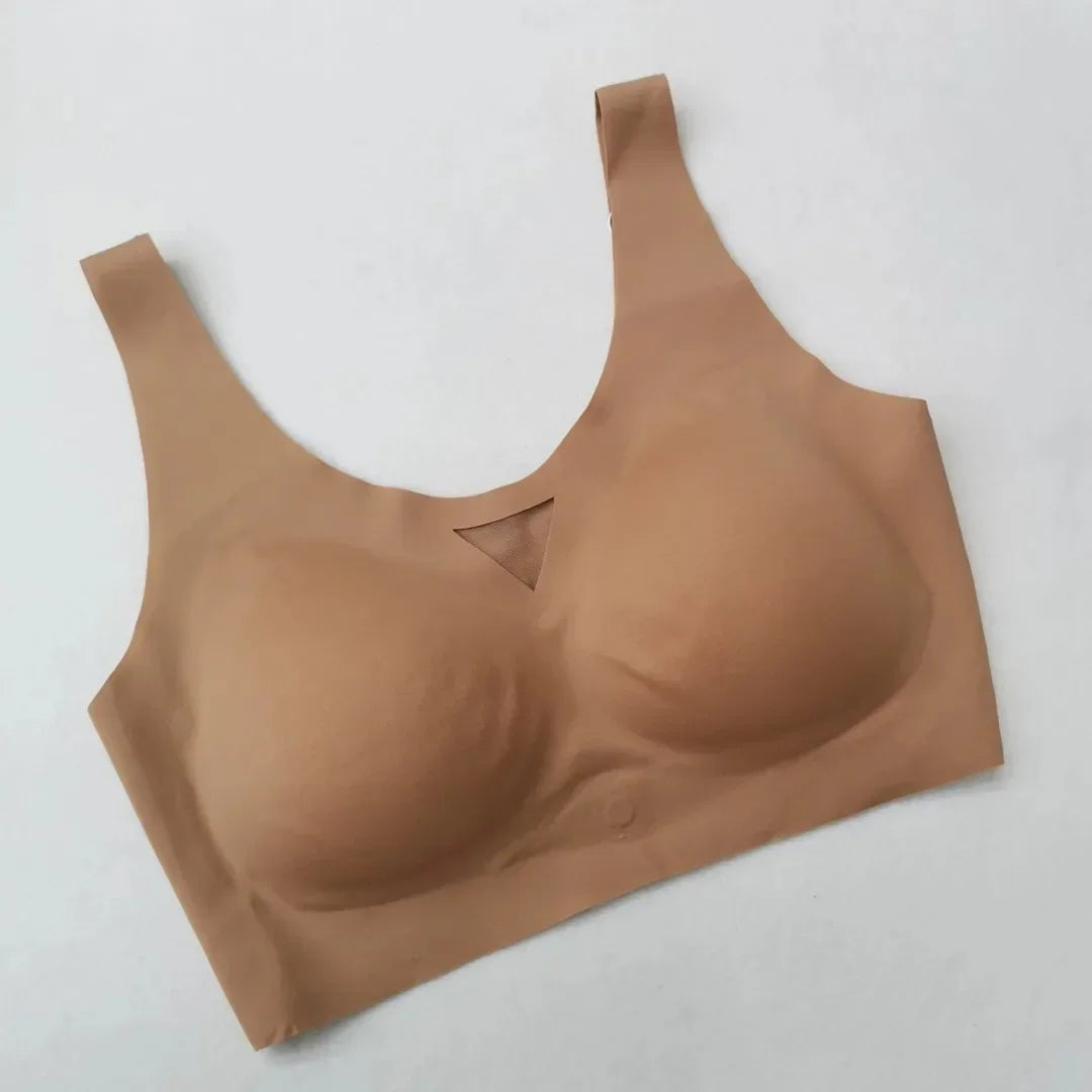 A /B / C Fixed Cup Seamless Oversized Bra Thin Push Up Women Underwear