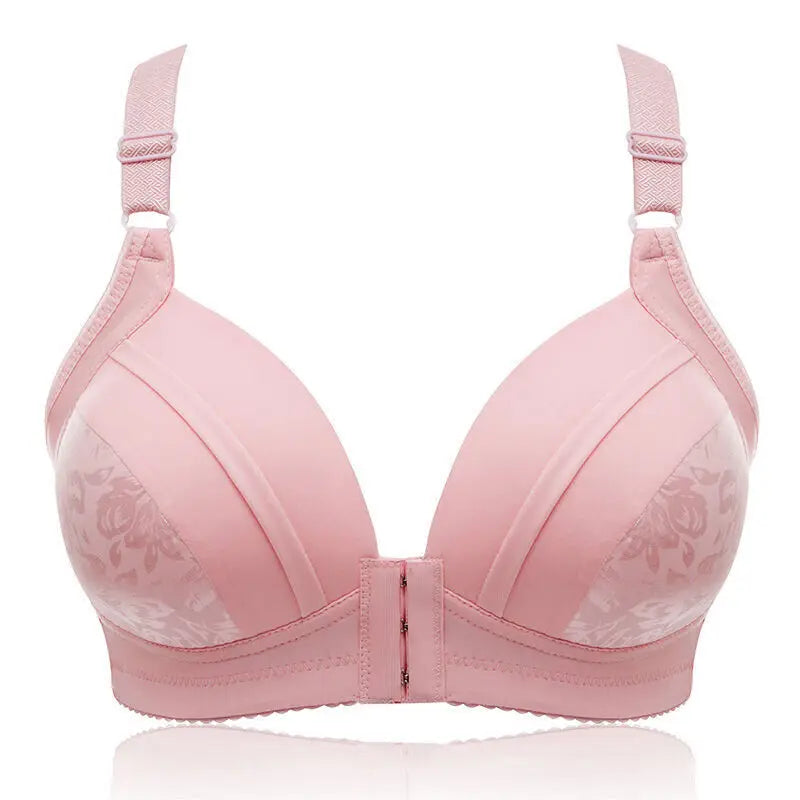 Women Front Button Bra Plus Size Thin Bralette Lingerie Mother's Cotton Wireless Underwear Sleep Bra Comfortble Underwear