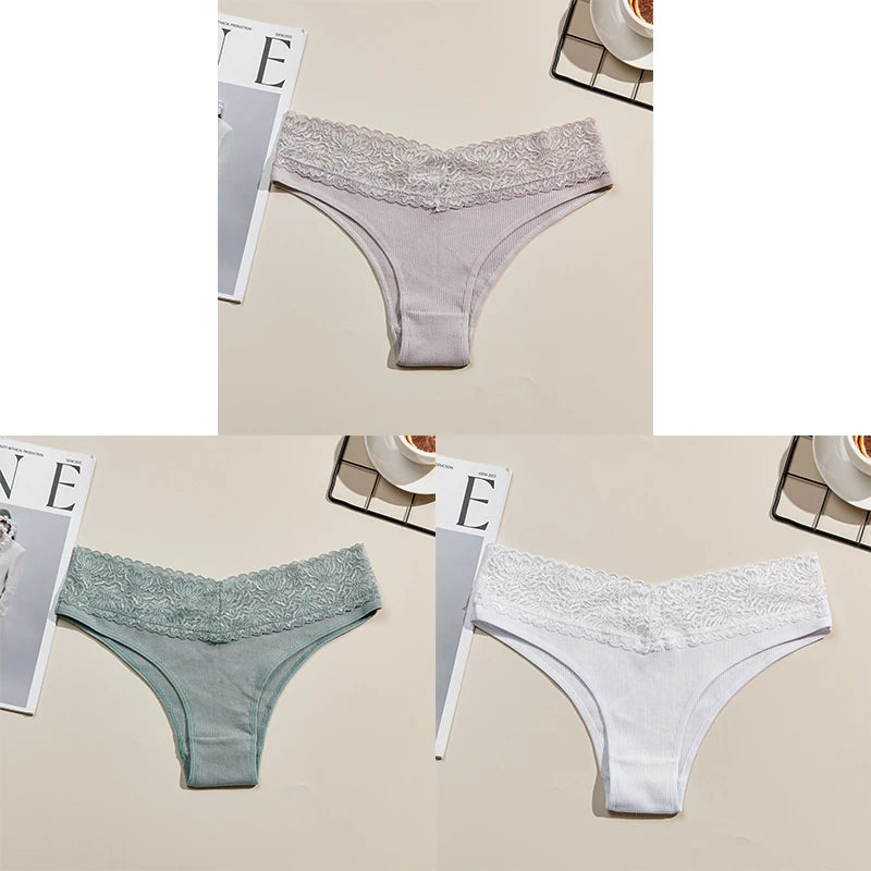 3PCS Breathable Comfortable Cotton Women's Underwear Sexy Fashion Women's Briefs Seamless Soft Women's Panties Stretchy Lingerie