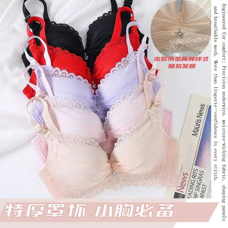 Ultra Push Up Bra with Side Support, 8cm Padding Non Slip Bra for Small Chest, Wireless Full Coverage Bra for A/B Cup