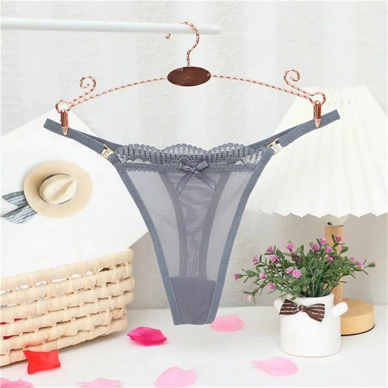 2024 New Women Sexy Panties Mesh Sheer Thongs T Pants Seamless Underwear T-Back Briefs Low Waist See Through G Strings Wholesale