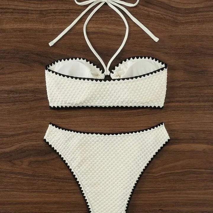 Sexy Trendy Ladies High Waisted Bikini Set Tummy Control Swimwear Breathable Quick Dry Stylish Beachwear Pool Party Outfit 2026