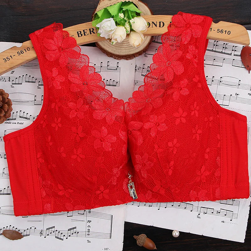 Minimizer Full Cup Brassiere Vest Bra Women Large Size Soft Sexy Lace Push Up Bra Sleeping Underwear Lingerie Women Clothing
