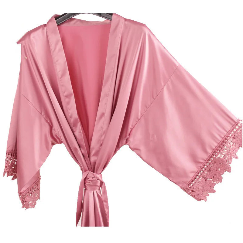Personalised Bridesmaid Robes Wedding Dressing Gown Bridal Party Satin Lace Bride Gift Bride Robe Bridesmaid Gift
