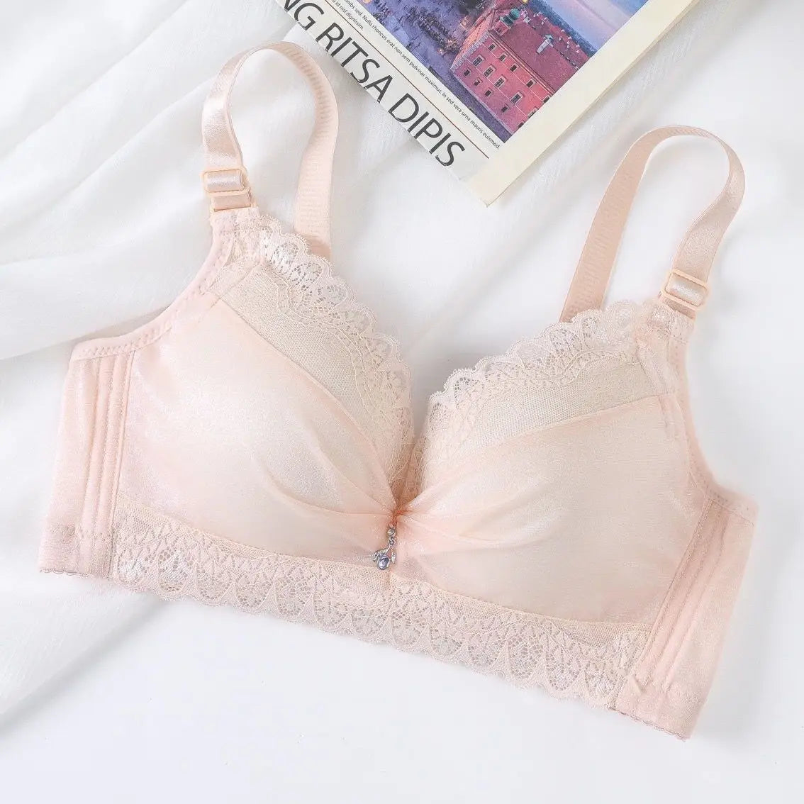 Ultra Push Up Bra with Side Support, 8cm Padding Non Slip Bra for Small Chest, Wireless Full Coverage Bra for A/B Cup