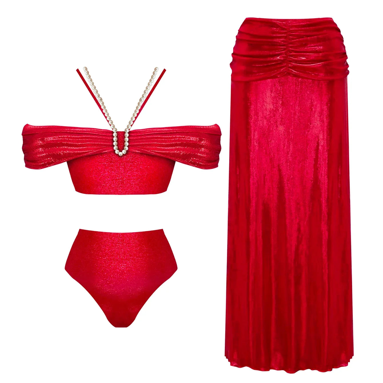 2025 New Swimsuit High-End Design 2/3Pcs Floral Print Ruffle Slimming Holiday Sexy Hot Spring One Piece Swimsuit for Women
