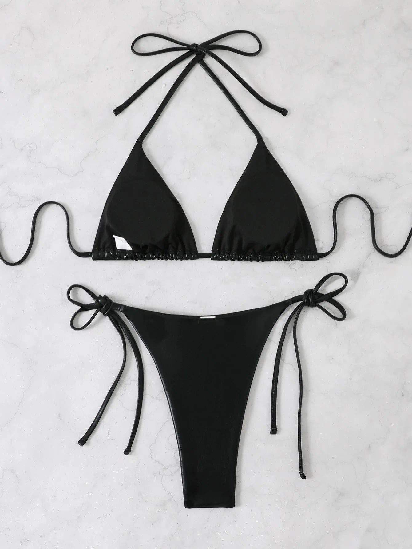 sexy metallic glitter halter tie micro bikinis sets two pieces solid thong bandage swimsuit bathing suit swimwear biquini
