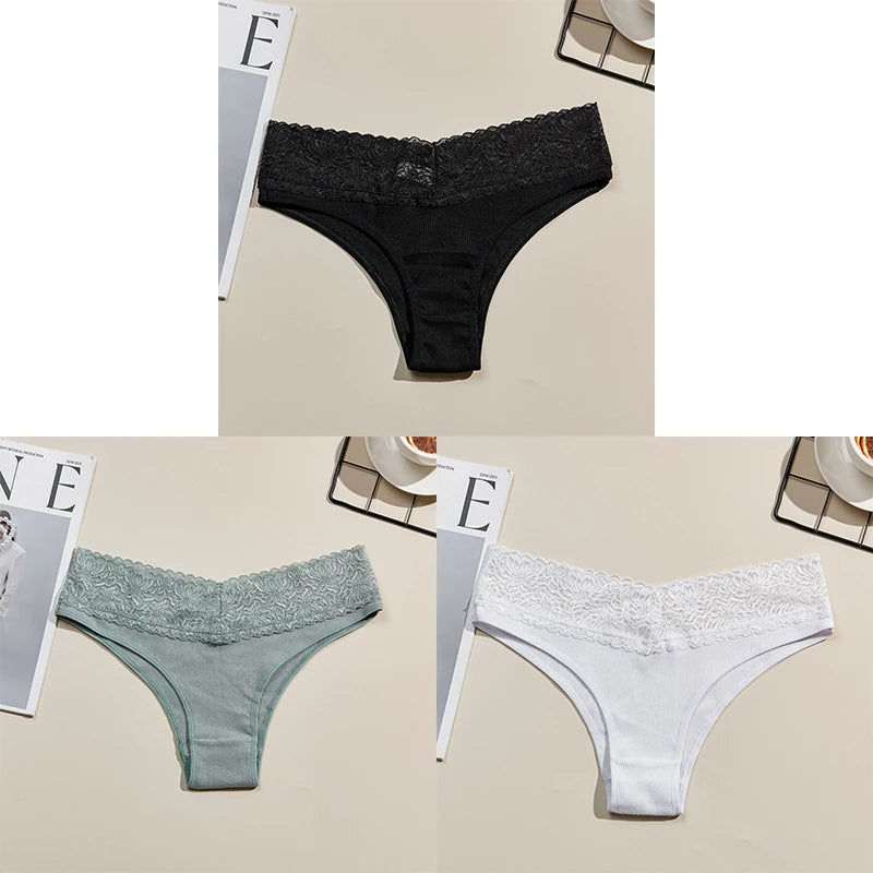 3PCS Breathable Comfortable Cotton Women's Underwear Sexy Fashion Women's Briefs Seamless Soft Women's Panties Stretchy Lingerie