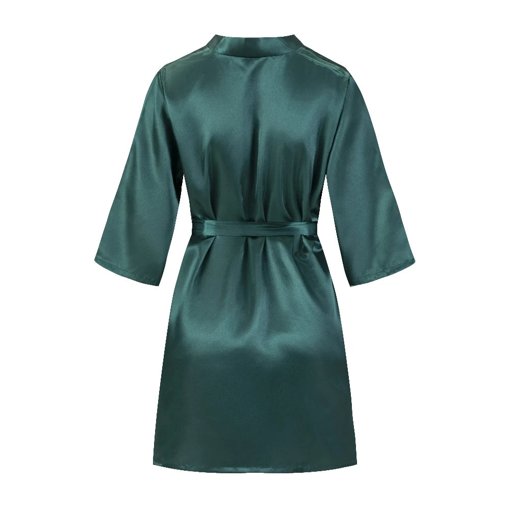 Sage Green Bridal Satin Robe Women Spanish Wedding Robe Novia Kimono Bride Party Bridesmaid Robes