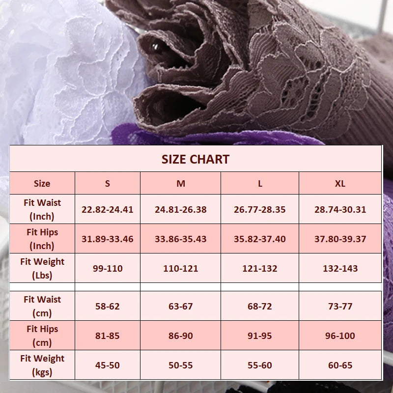 7PCS/Set Women Sexy Lace Panties Cotton Seamless Brazilian Panties Female Sexy Low Rise Soft Underwear G-String Lingerie S-XL