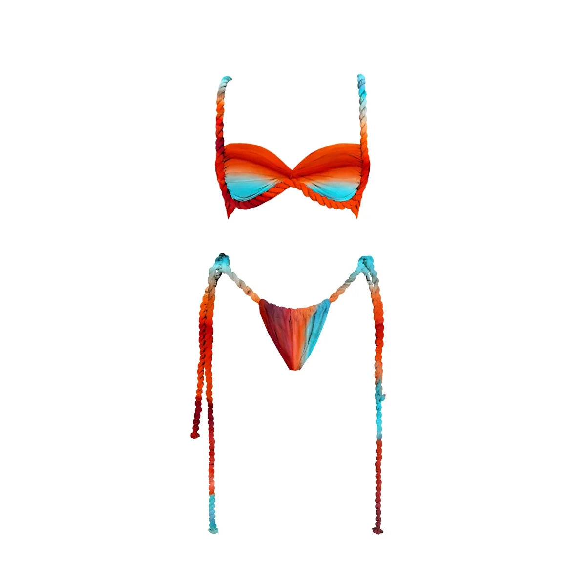 New 3Pcs Crochet Bikini Women Swimsuit Sexy Swimwear Halter Biquini Push Up Swim Suit Strappy Bodysuit Female Bathsuit Beachwear