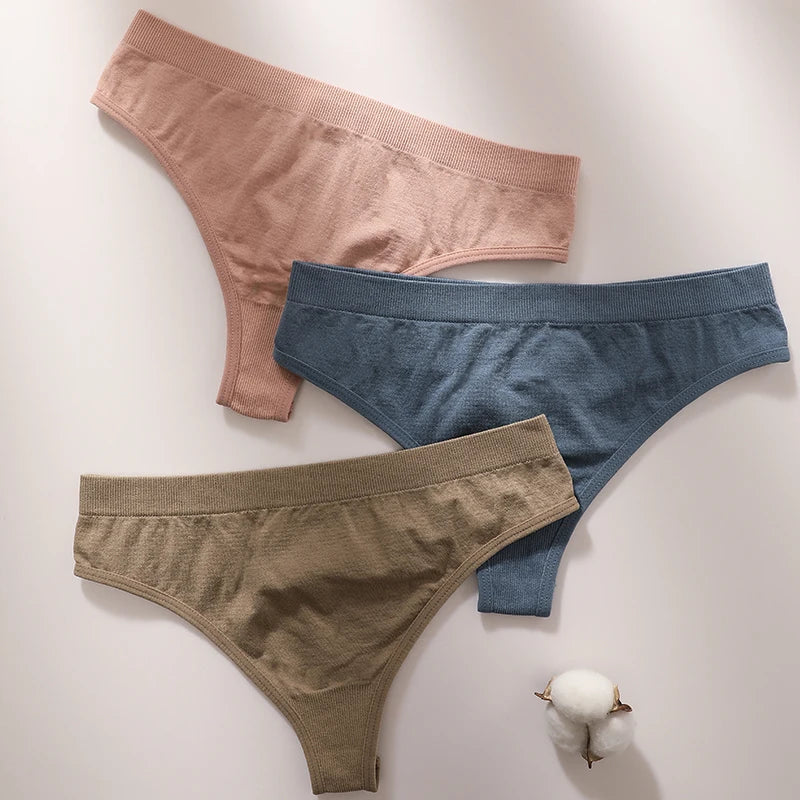 5Pcs/Set Seamless Panties Women Thongs Low Rise G-String Sport Underwear Female Underpants Lingerie Sexy Bottoms M-XL