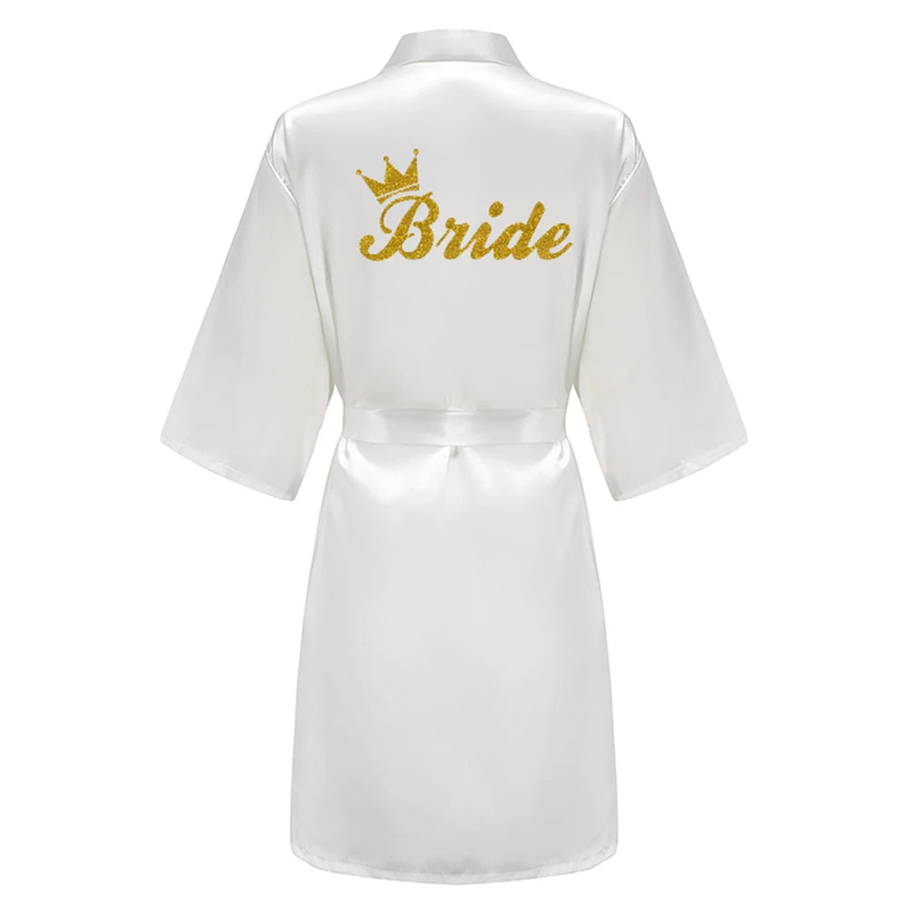 Women's Satin Robe Silk Kimono Bathrobe Pure Short Sexy Sleepwear Bridesmaid Bride Party Robes Grass Green