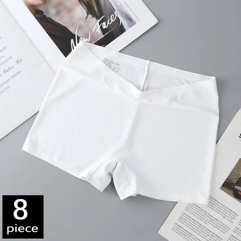 FallSweet 8PCS Anti-See-Through Ice Silk Breathable Seamless Panties for Woman Soft Breathable Underwear Sexy Female Lingerie