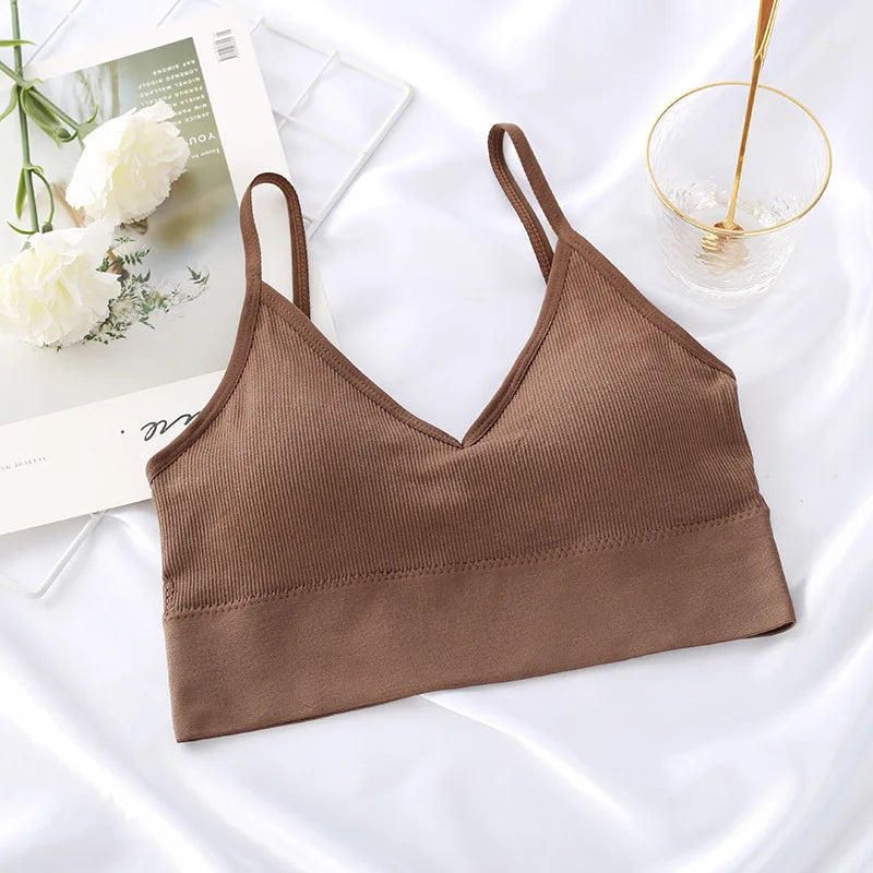 Sexy Seamless Bras For Women Padded Underwear U Backless Bralette Sleep Top Camis Cotton Wireless Fitness Bra Lingerie