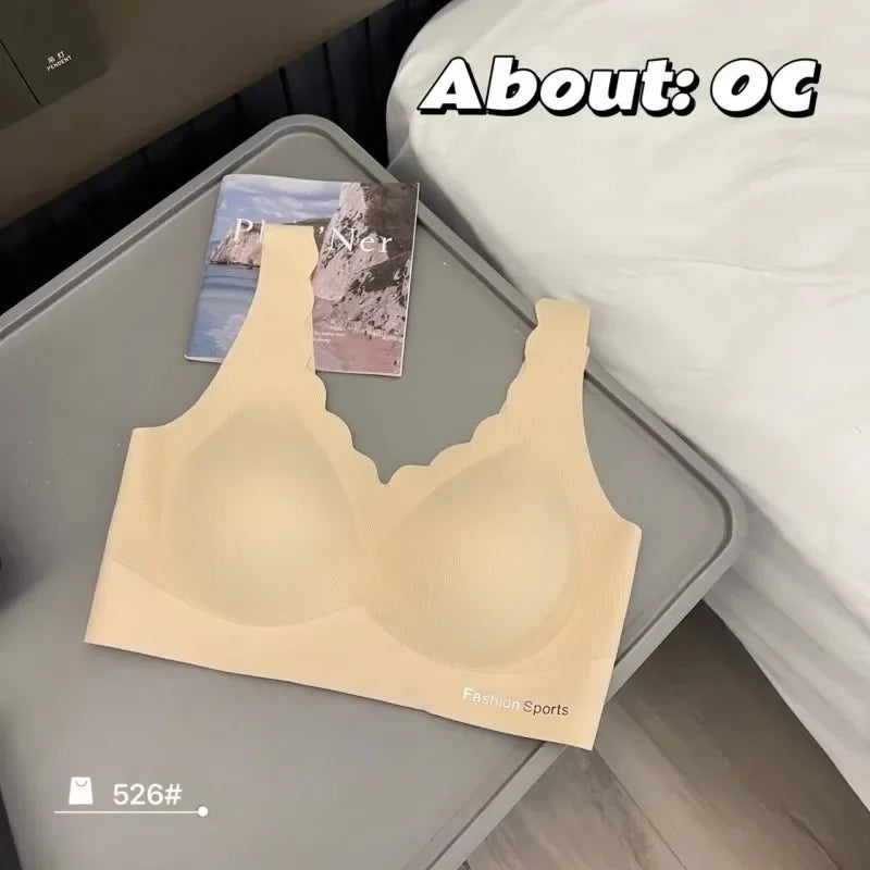 A /B / C Fixed Cup Seamless Oversized Bra Thin Push Up Women Underwear