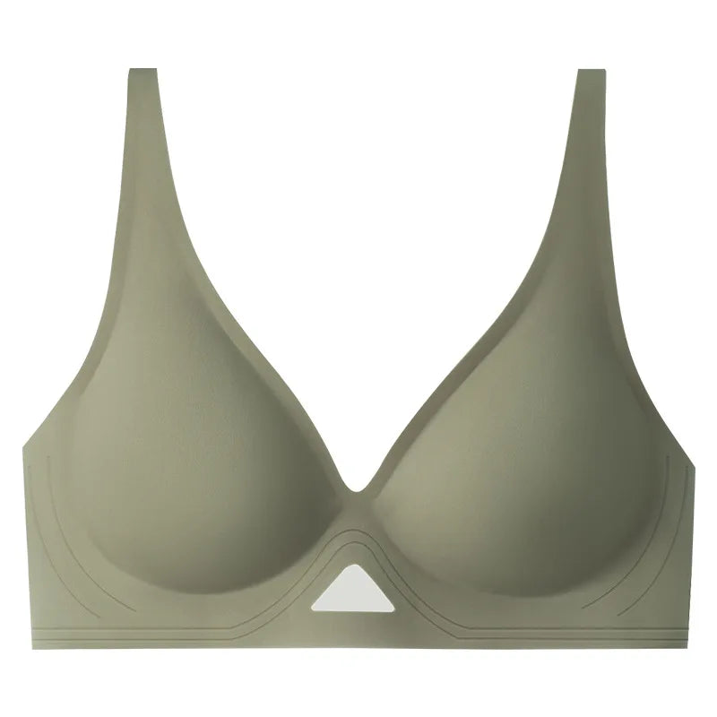 FINETOO Deep V Seamless Bra Women Sexy Hollow Underwear Ladies Comfortable Wireless Brassiere Soft Female 3/4 Cup Bras Lingerie