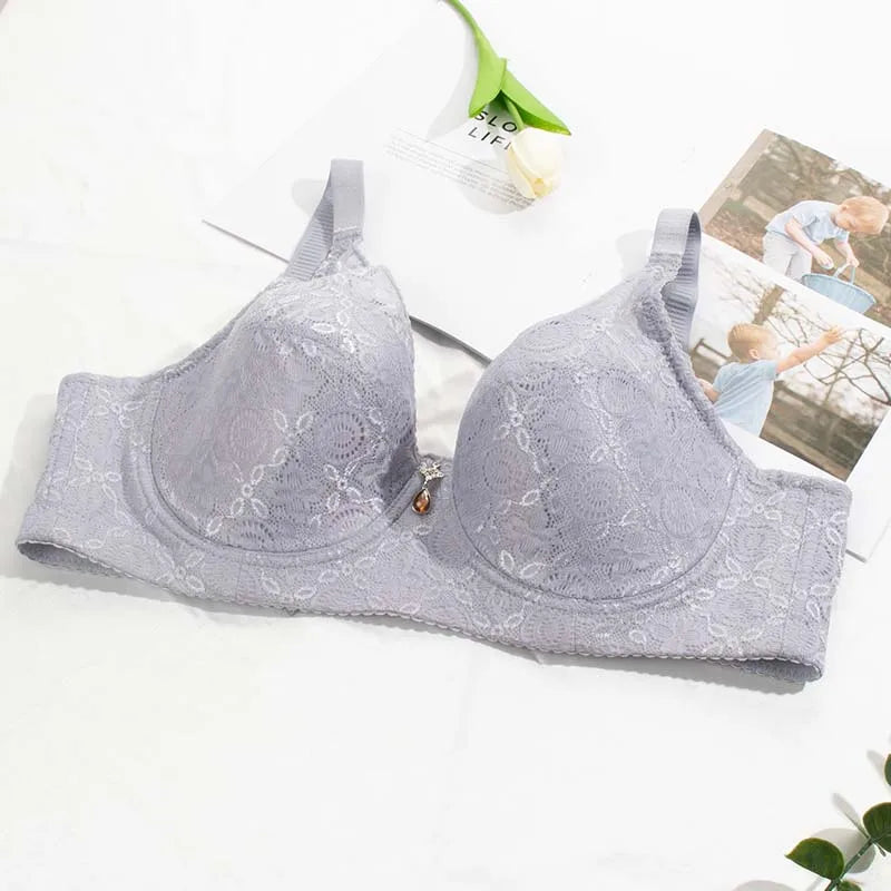 FallSweet Plus Size Push Up Bras for Women Full Coverage Underwire Bra Sexy Lace Brassiere