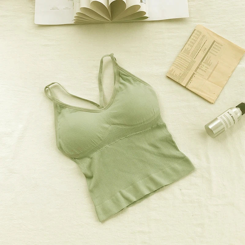 Crop Top Women Sexy Sleeveless Tops Fashion Female Underwear Lady's Camisole Girl Basic T-shirt Vest Lingerie Bras Tube Tops Hot