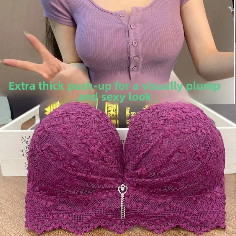 Ultra Push-Up Bra 12CM Extreme Padding for Small Chest Wireless Seamless Plunge Bra with Side Support Enhancer for Flat Chest